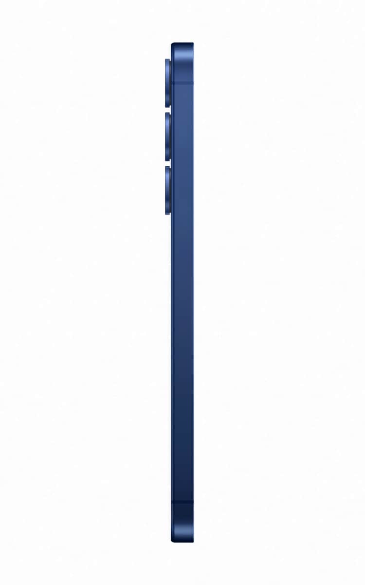 Right side of the Samsung Galaxy S25+ in Navy showcasing camera bumps.