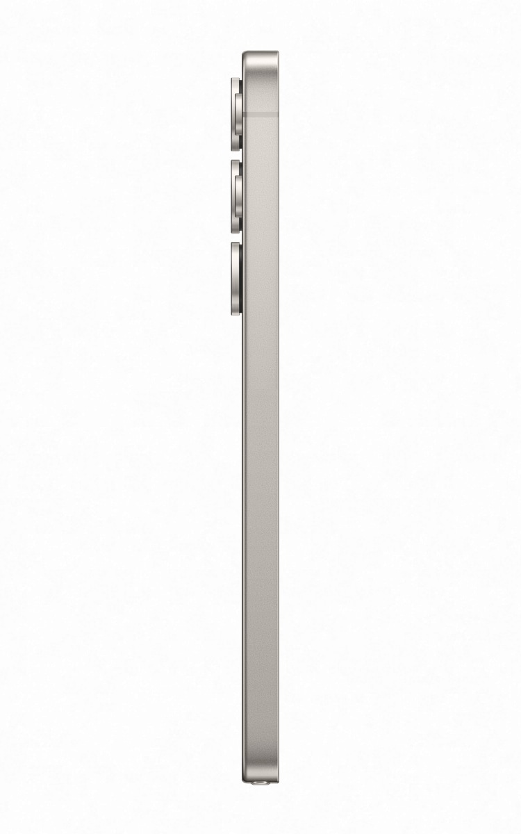 Right side of the Samsung Galaxy S25 Ultra in Titanium Black showcasing camera bumps.