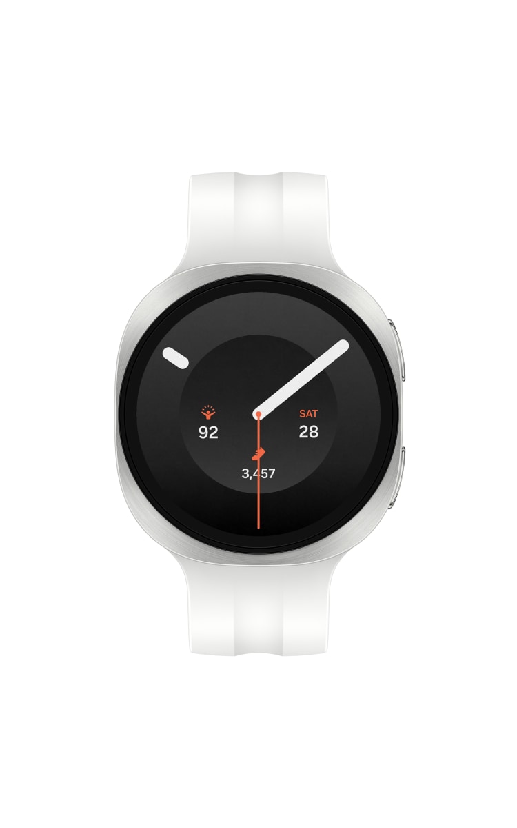Front view of the Samsung Galaxy Watch9 in Cream colour.