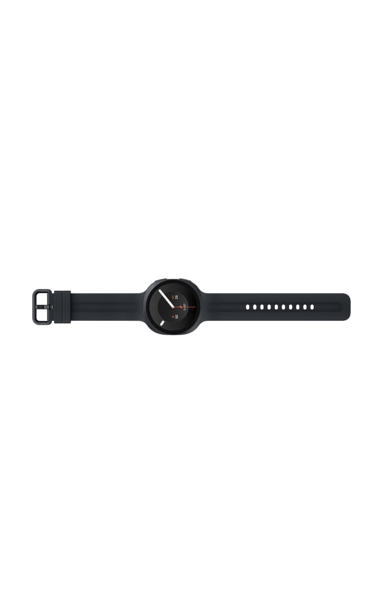 Full view of the Samsung Galaxy Watch9 in graphite colour.