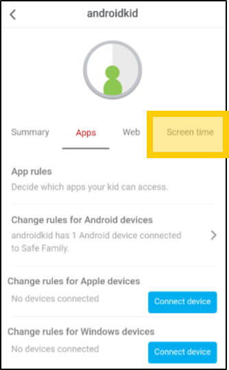 How to manage screen time in McAfee App