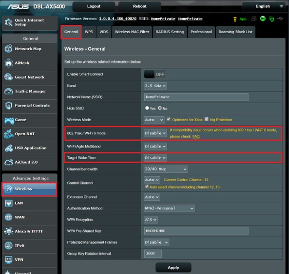 Enable WIFi 6 over 2.4GHZ