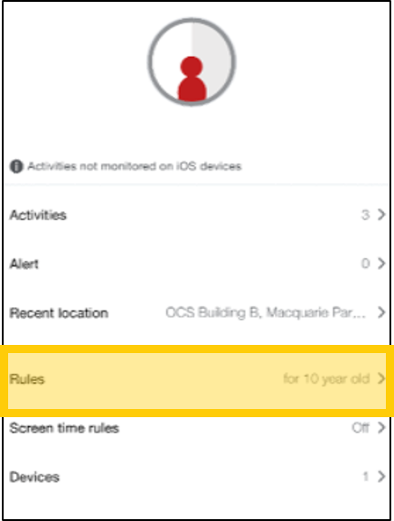 Set up Family Rules in McAfee App