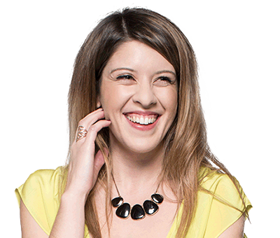 Smiling woman in yellow top