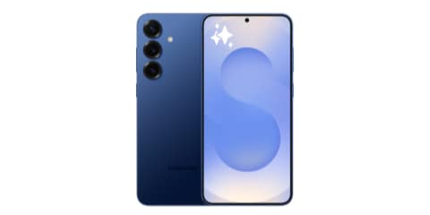 Front and back of the Galaxy S25+ in Navy