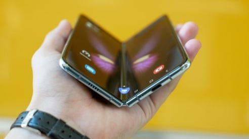 A brief history of foldable phones A hand holding a Samsung Galaxy Z Fold 2