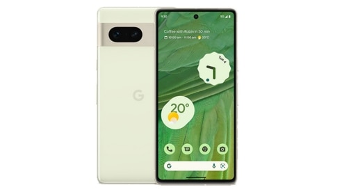 Front and back view of Google Pixel 7 showing display and rear
