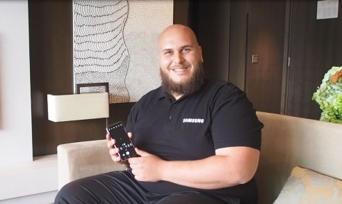 Jay Merheb holds the new S21. Jay Merheb holds the new S21.