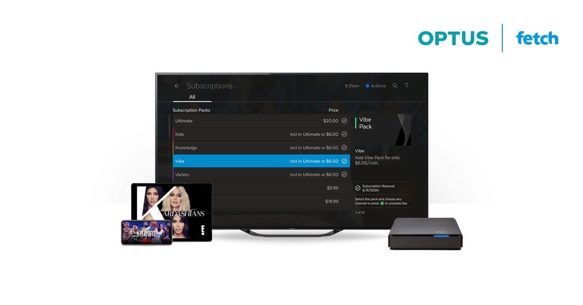 Fetch TV Channels on Optus Choose your channel packs here