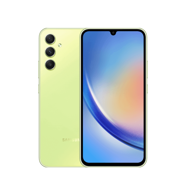 Samsung Galaxy A34 5G Front and back view of the Samsung Galaxy A34 5G