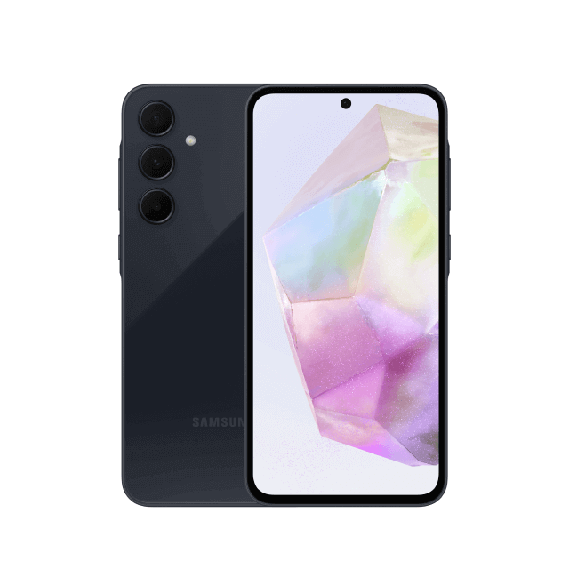 Samsung Galaxy A35 Front and back view of the Samsung Galaxy A35