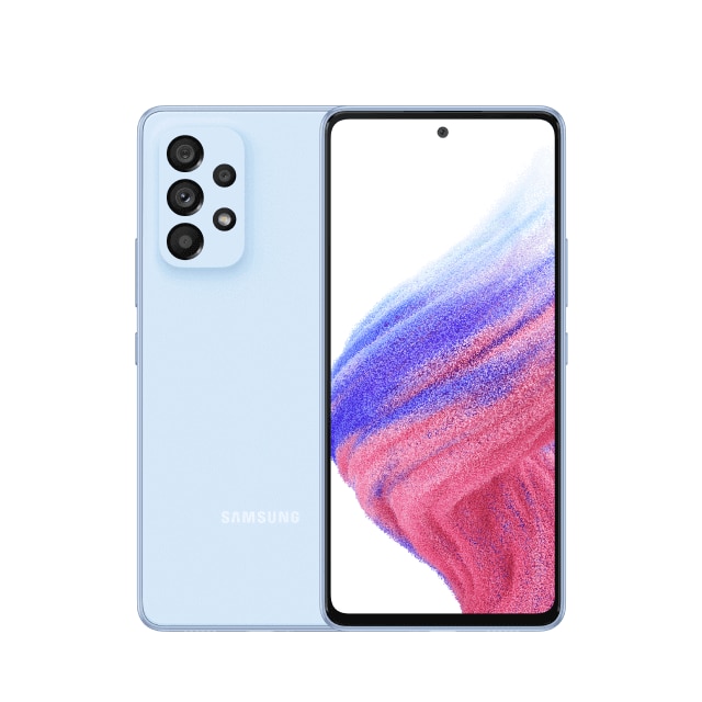 Samsung Galaxy A53 Front and back view of the Samsung Galaxy A53