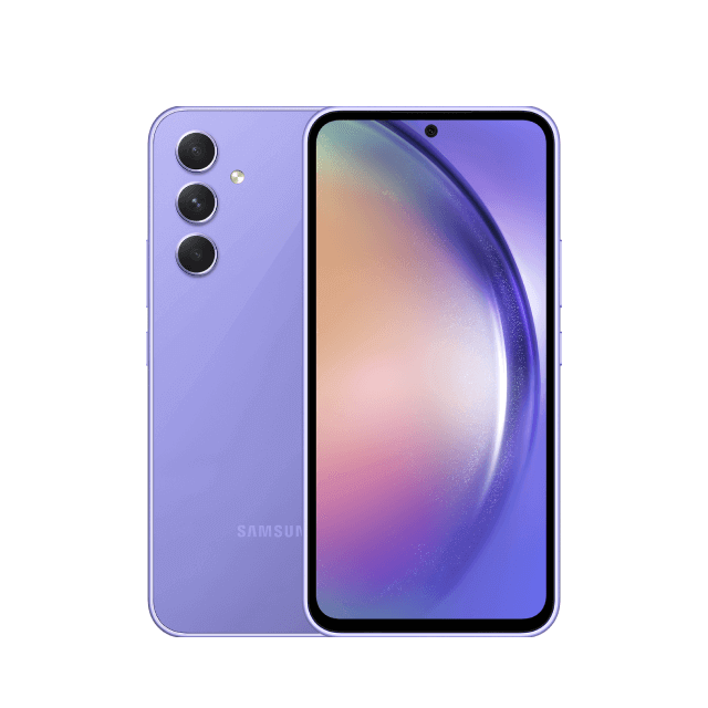 Samsung Galaxy A54 5G Front and back view of teh Samsung Galaxy A54 5G