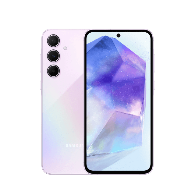 Samsung Galaxy A55 Front and back view of the Samsung Galaxy A55