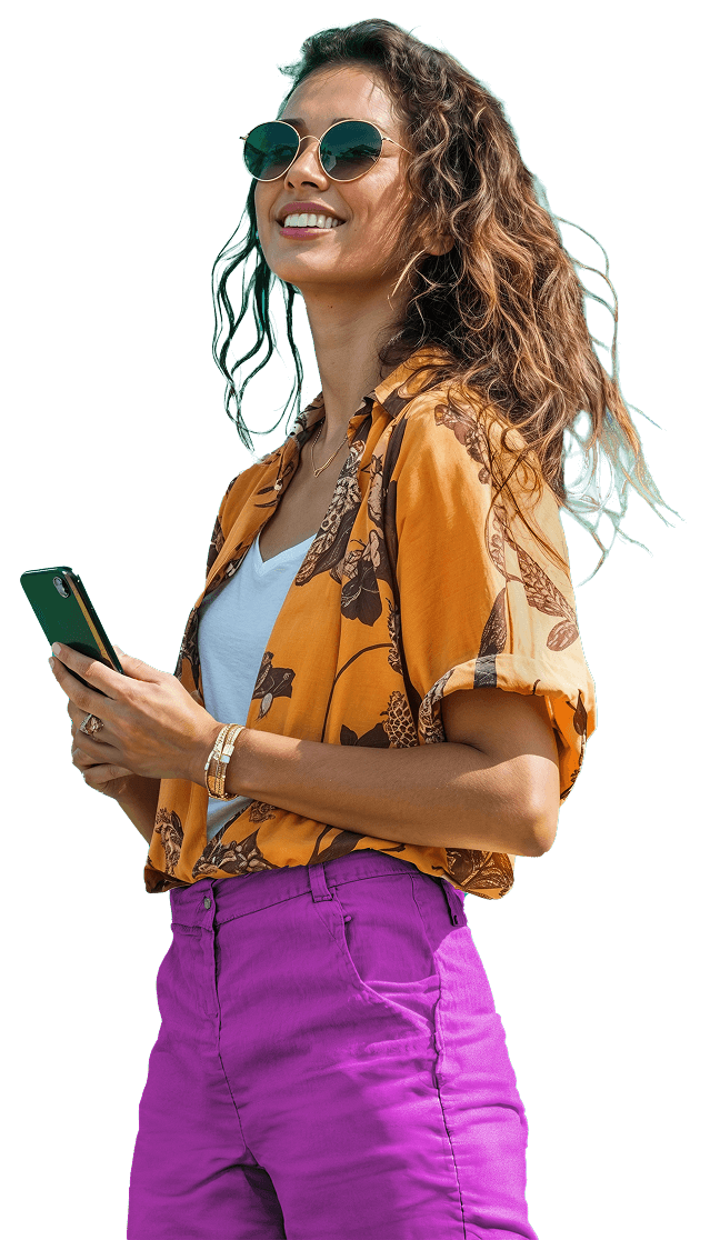 Woman holding a phone