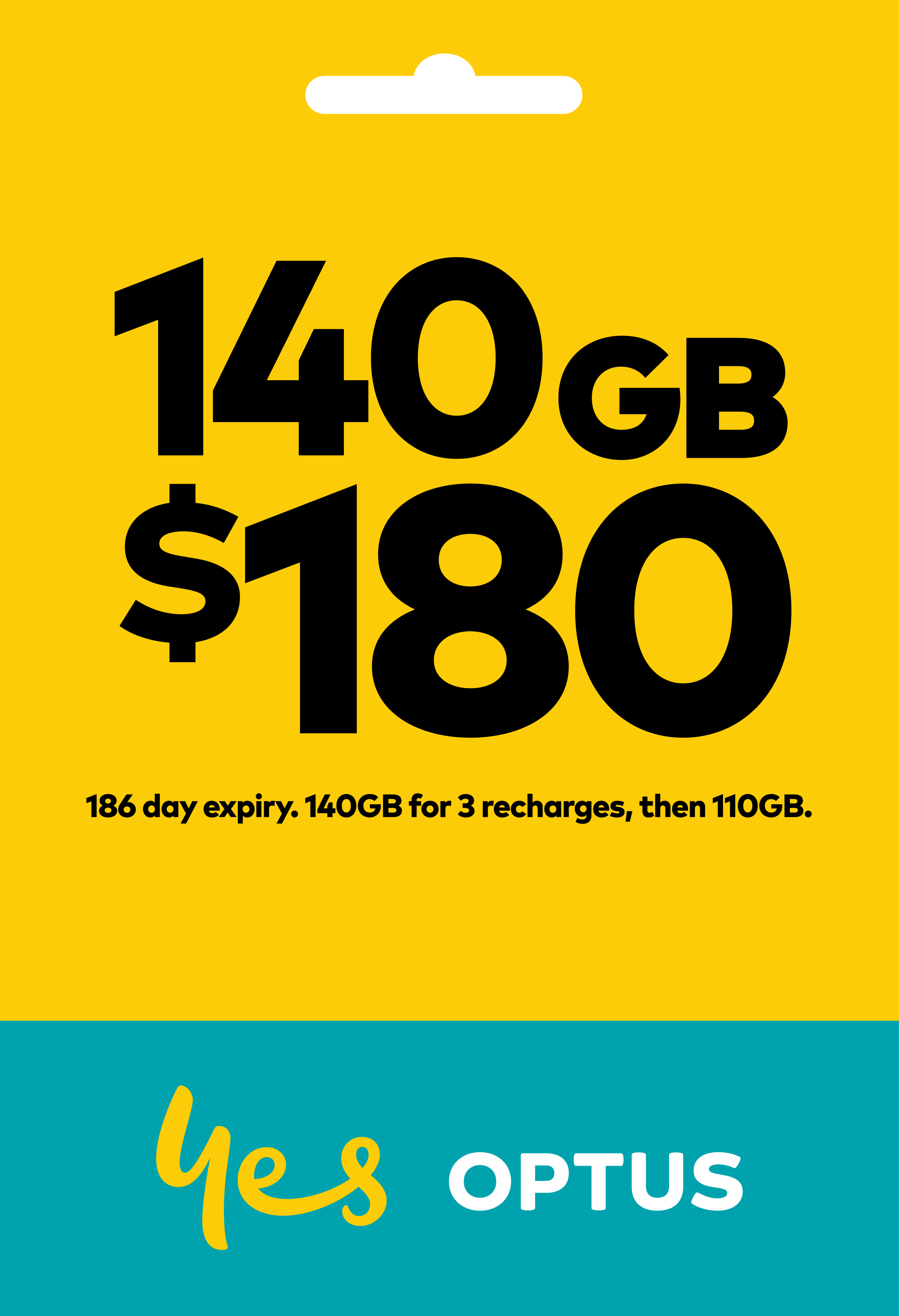$180 Prepaid Mobile Phone SIM packaging