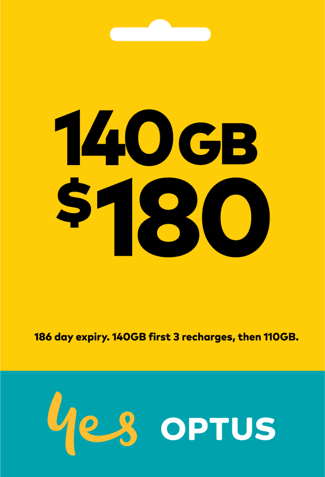$180 Prepaid Mobile Phone SIM packaging