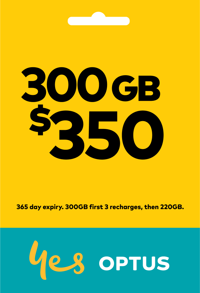 $350 Prepaid Mobile Phone SIM packaging