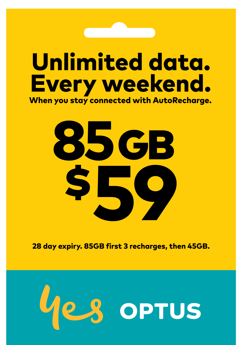 $59 Prepaid Mobile Phone SIM packaging