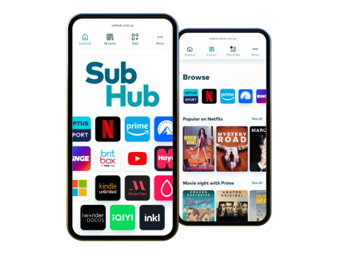 SubHub UI screen