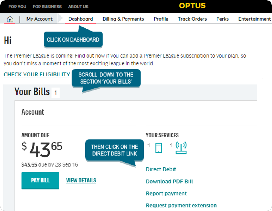 How to Setup, Change or Cancel Direct Debit